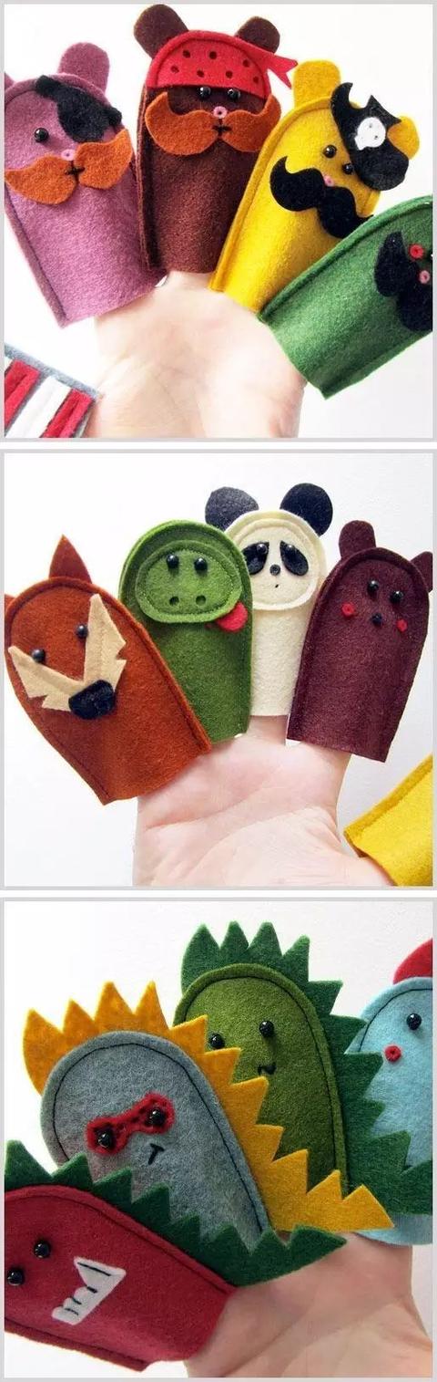 不织布做的手指娃娃,孩子们都玩疯了!(附教程)