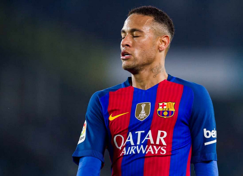 内马尔禁赛三场,将无缘国家德比