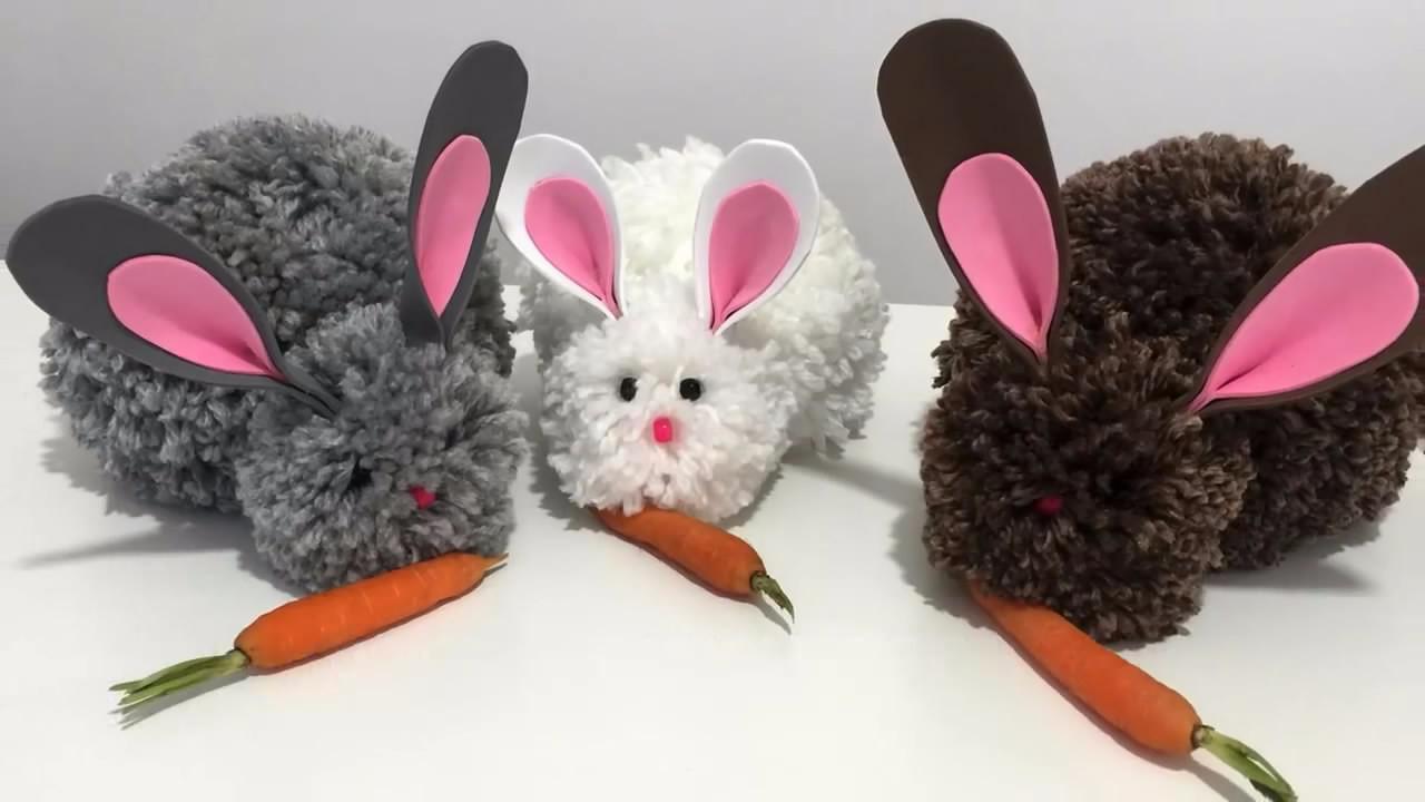 创意手工diy,教你用纸板和毛线制作"长耳兔子"的方法