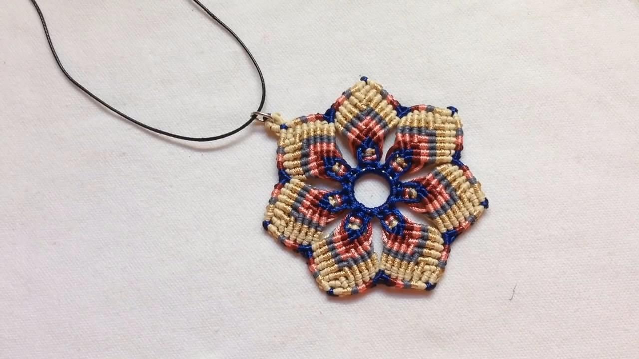 创意编织diy,教你绳编制作"雪花吊坠"的方法,非常漂亮!