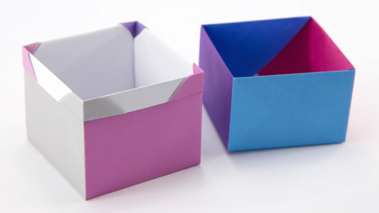 折纸盒子收纳盒带盖图片