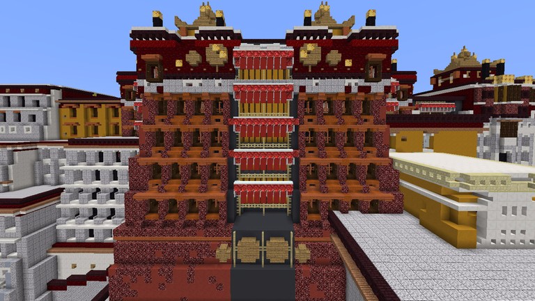 《我的世界》建筑欣赏 百分百还原布达拉宫殿