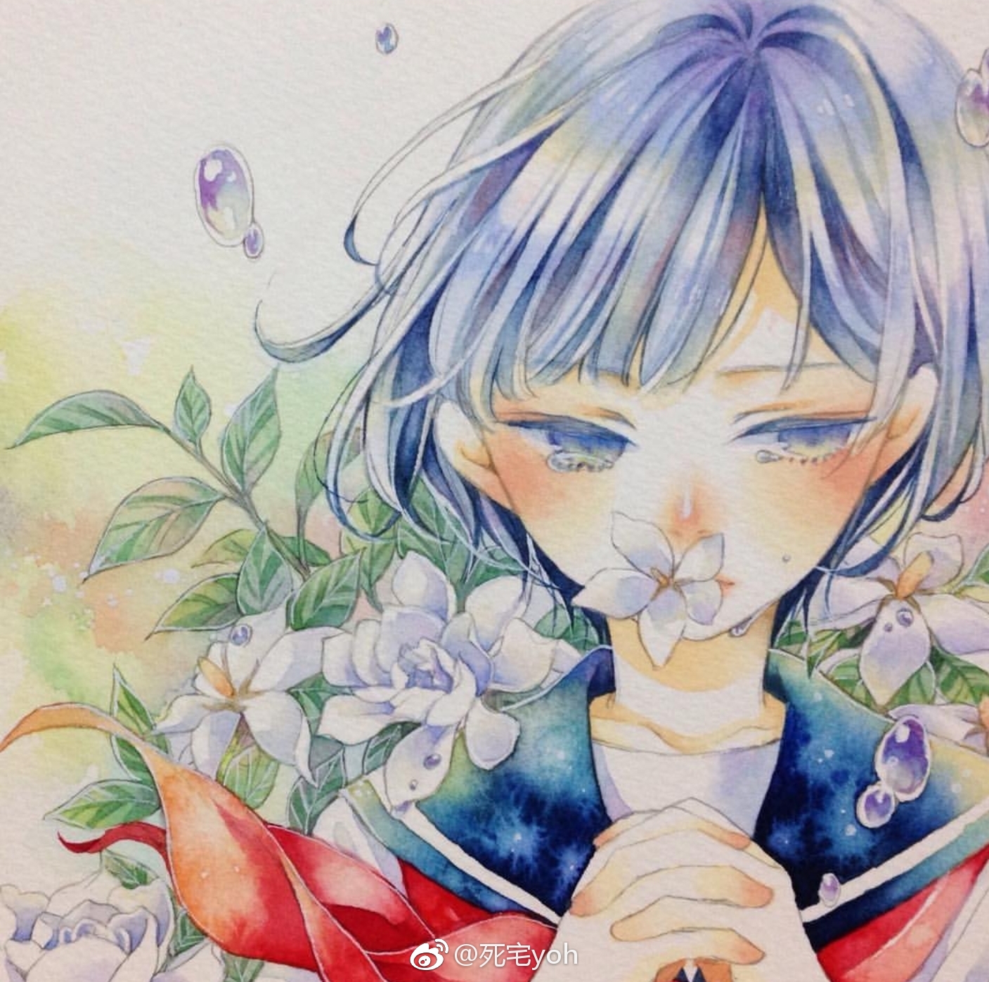 水彩画师友风子的作品总给人一种淡淡的治愈感