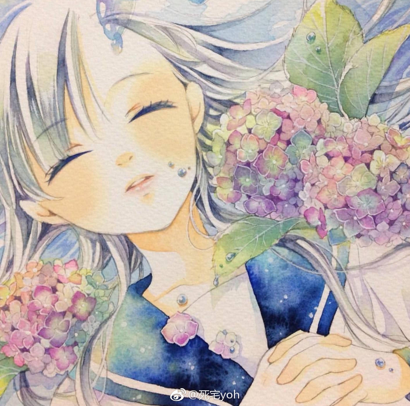 水彩画师友风子的作品总给人一种淡淡的治愈感