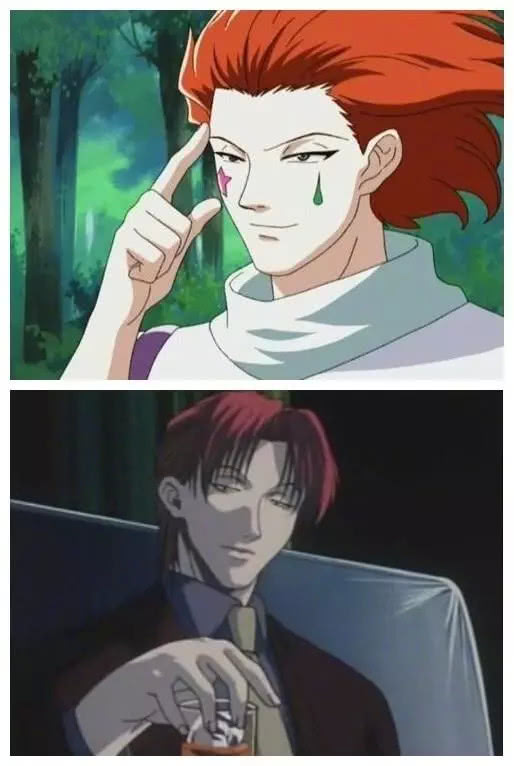 一的西索,头发梳上去就是一个变态的画风,头发放下来就是一个邪魅美男