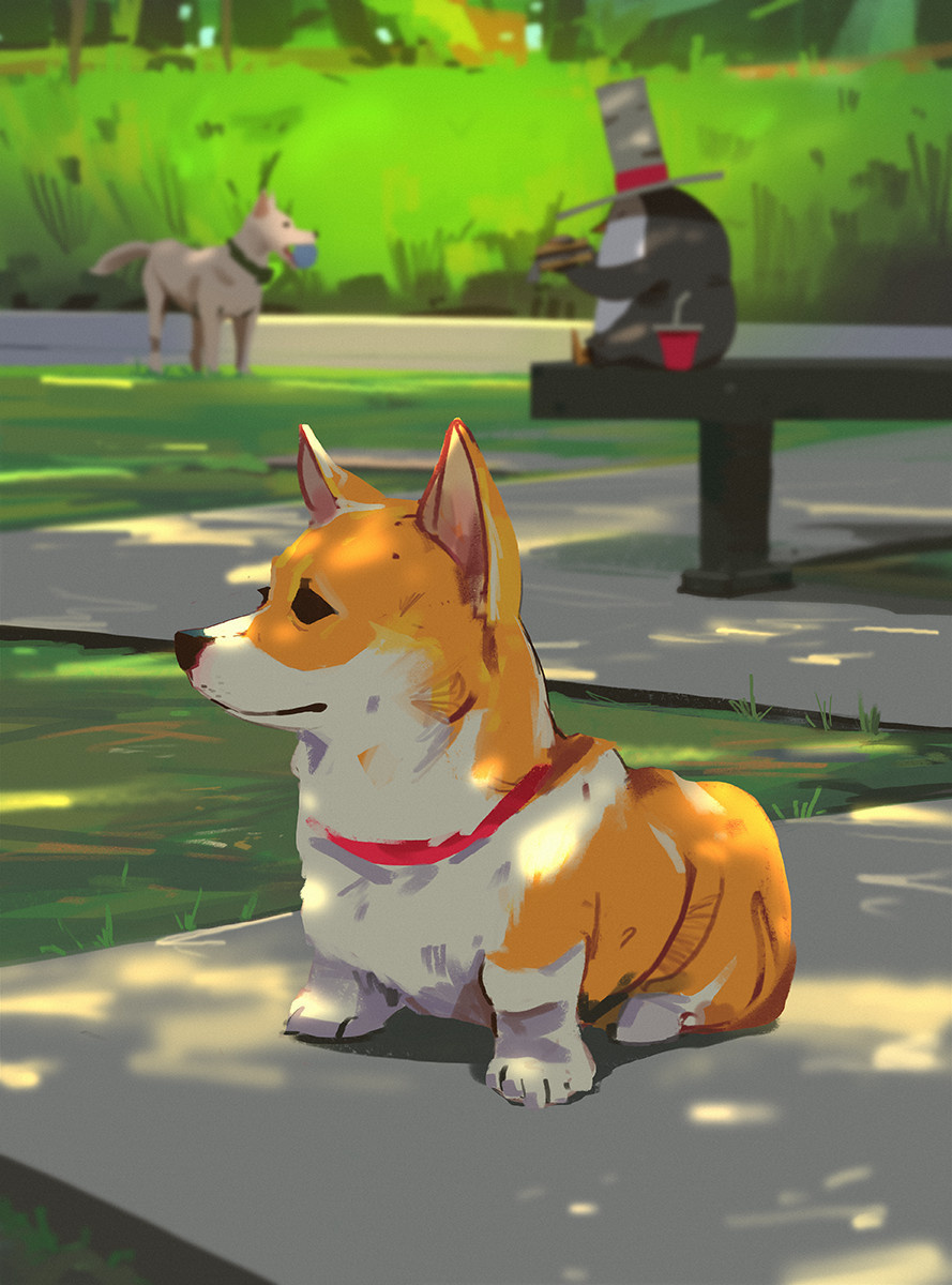日常吸柯基,心情更开心 | 来自美国插画师atey ghailan