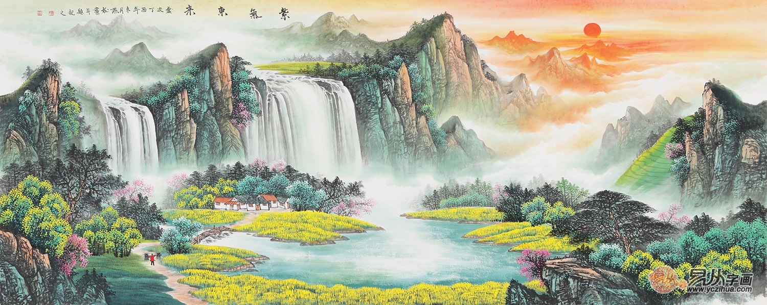 办公室风水挂画怎么选?靠山图山水画原来有这么多讲究!