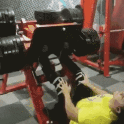 还有人想用大重量腿举把腿练粗，结果直接练折了。。。