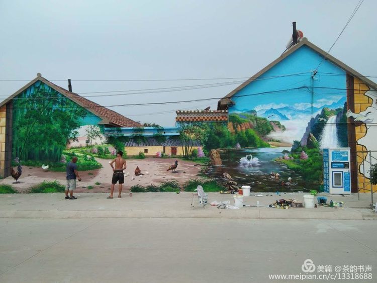 魅力龙乡,红色龙池大型3d立体画——山东省昌邑市潍