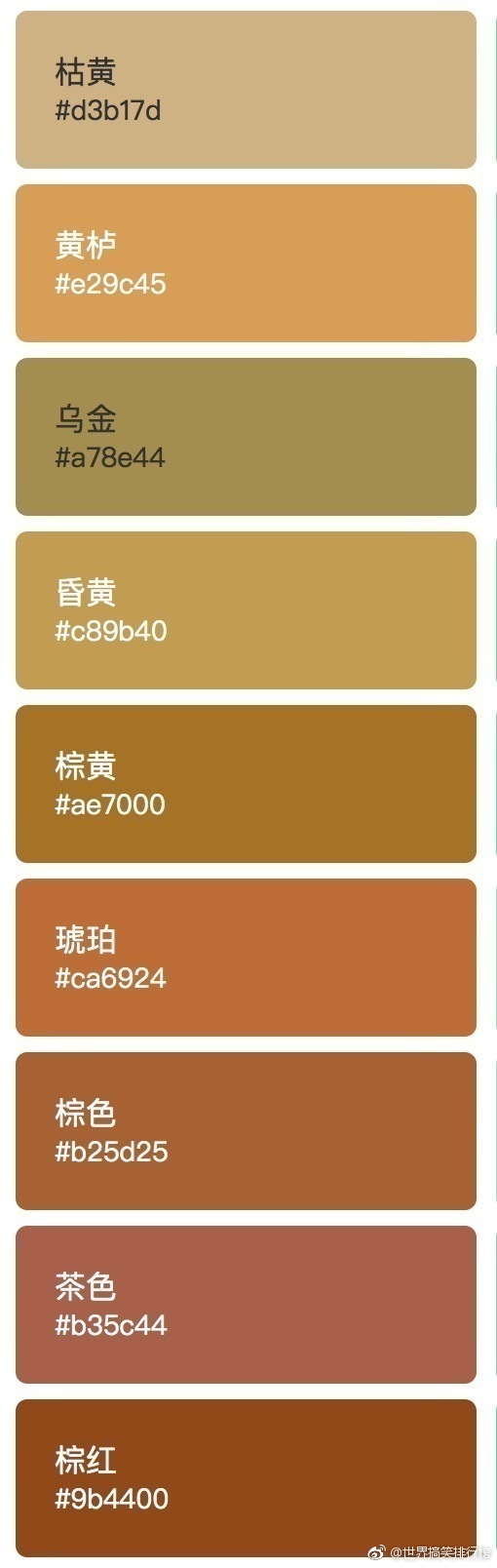 长知识了 中国传统名称色卡 财经头条