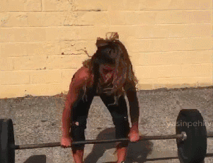 100kg划船+硬拉+高翻+推举