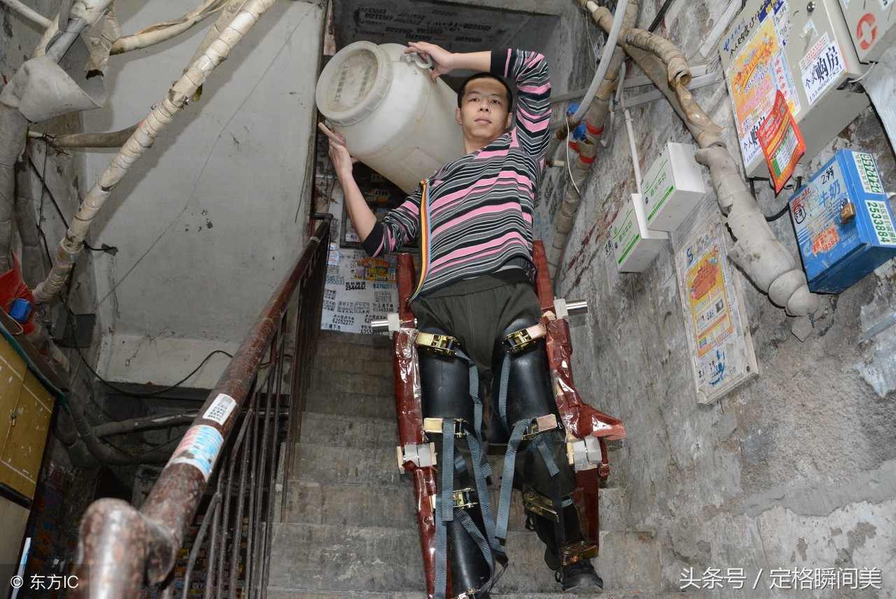 小伙花5千元历时数月制作省力神器扛大水桶煤气罐减轻负担