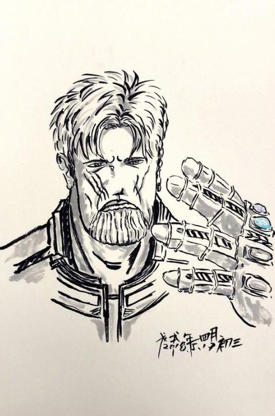 潘粤明手绘《复联3》灭霸 网友:天才画手被埋没了!