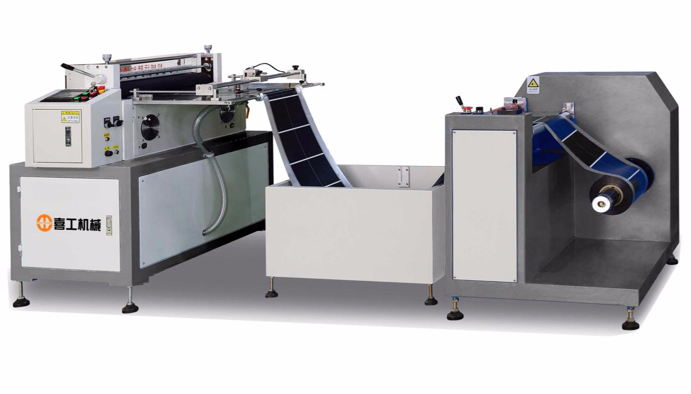 全自动切片机用于薄膜开关成品后期的切片工艺本文由喜工机械http