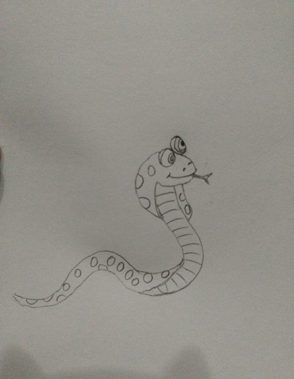 创意幼儿绘画眼镜蛇画法教程