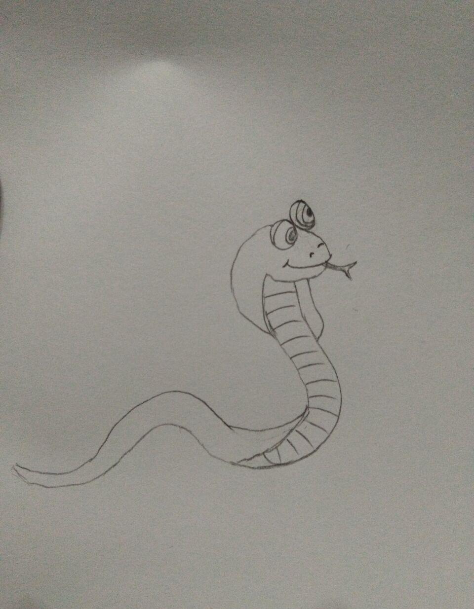 创意幼儿绘画眼镜蛇画法教程