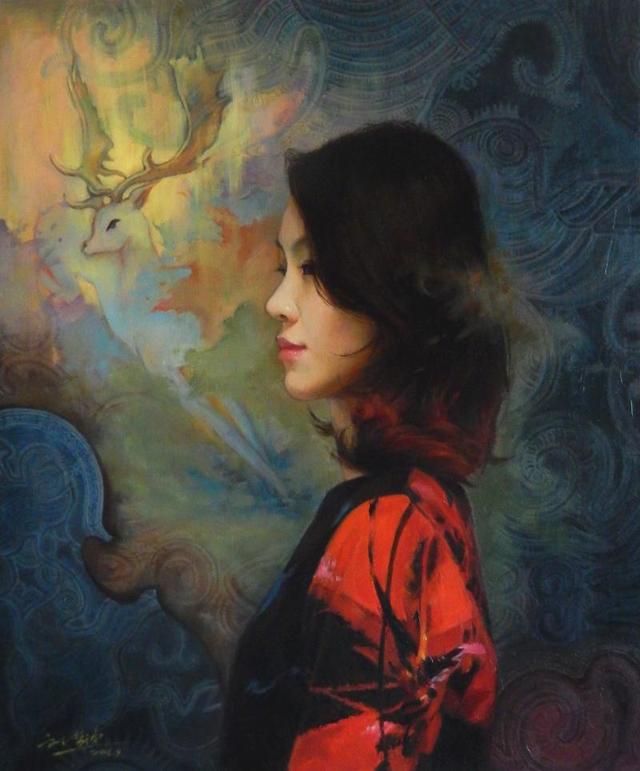 九零后新锐女油画家刘梦迪人物油画作品欣赏