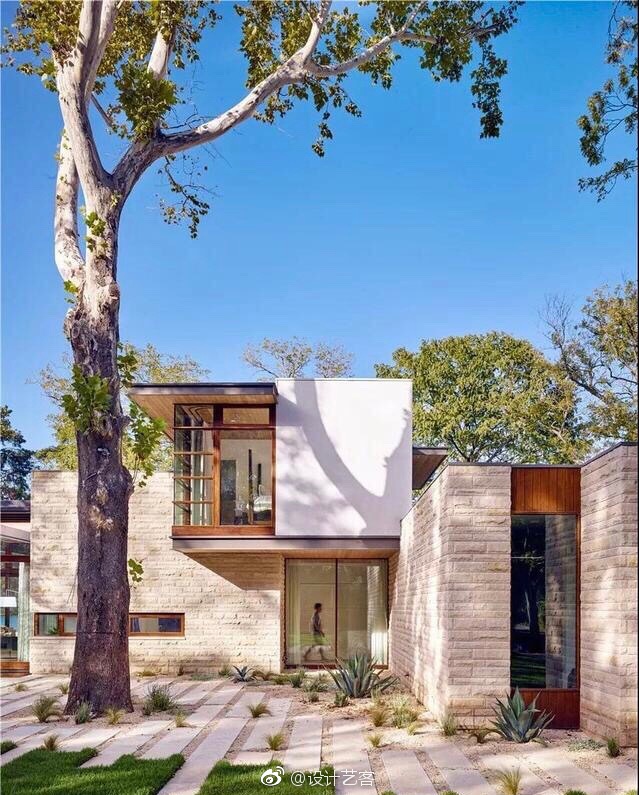 木头,石头,轻钢,暖暖的现代田园风别墅