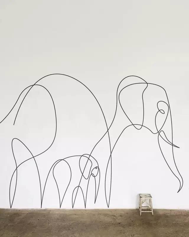 牛一笔画一张图来自法国艺术家工作室differantly