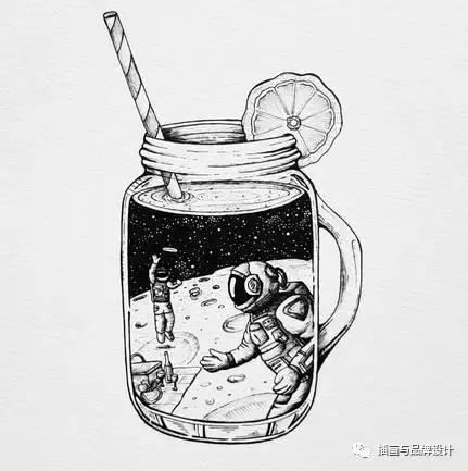 手绘丨针管笔小画108变爱上这些脑洞很大很萌的创意