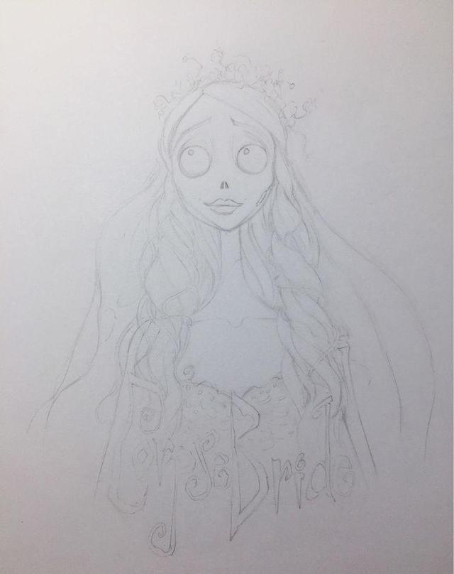可爱善良的僵尸新娘彩铅手绘教程