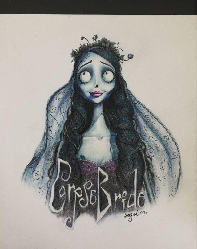 可爱善良的僵尸新娘彩铅手绘教程