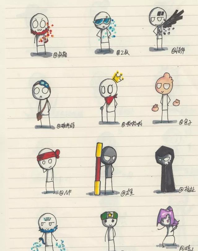 收藏100个可爱的火柴小人简笔画学画画写手帐必备