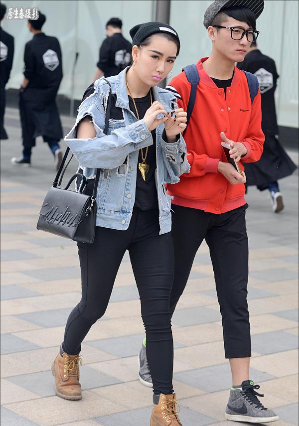 街拍 潮男潮女气场强大亮瞎眼 组图