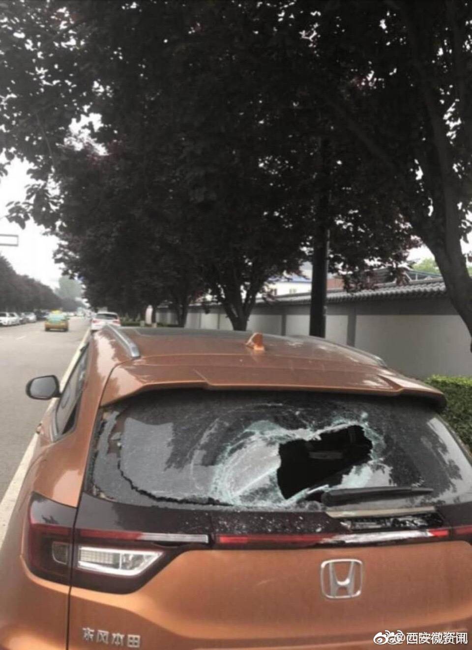西安男子大白天持钢管砸车玻璃一连砸了十多辆