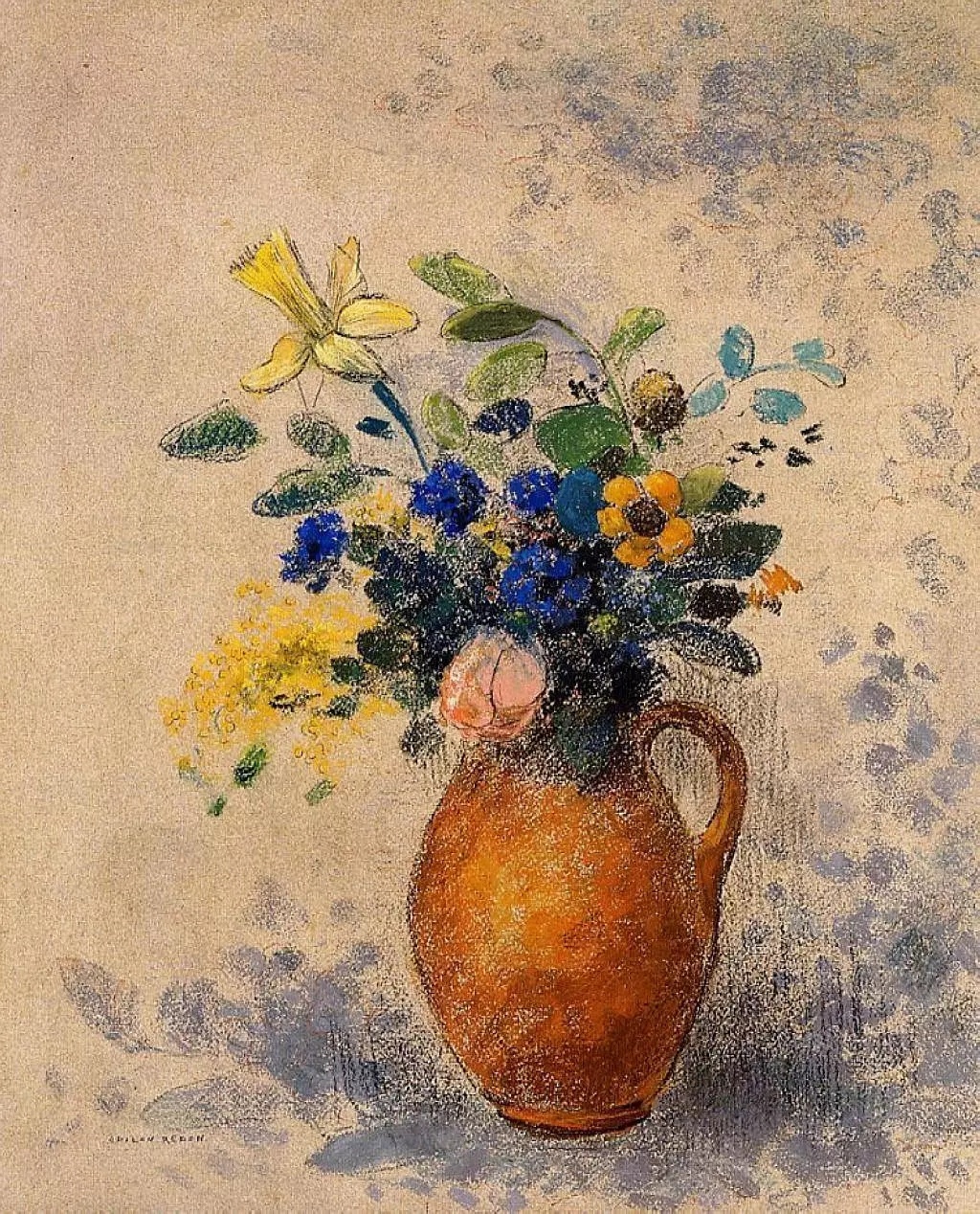 odilon redon redon,雷东,1840-1916,法国画家.这里全是瓶花