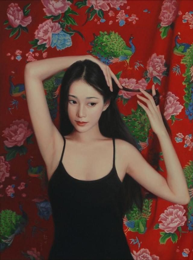 青年油画家赵也唯美写实人物油画欣赏
