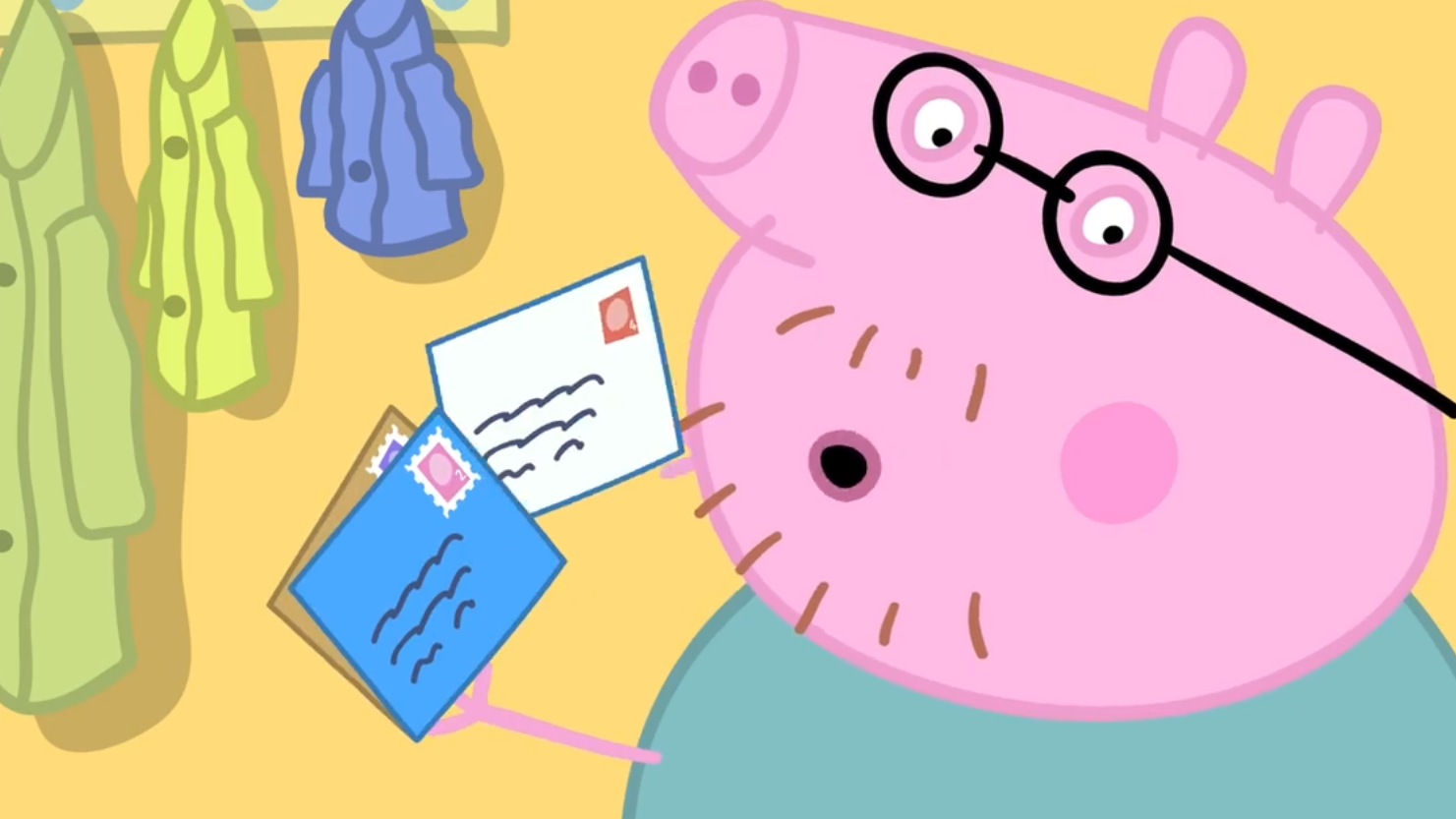 猪爸爸今天收到了神秘的来信这是谁寄来的呢