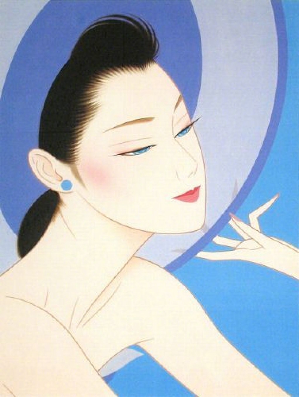 日本画家ichiro Tsuruta 鶴田一郎 1954女性绘画作品 日本画家ichiro Tsuruta 鶴田一郎 1954女性绘画作品