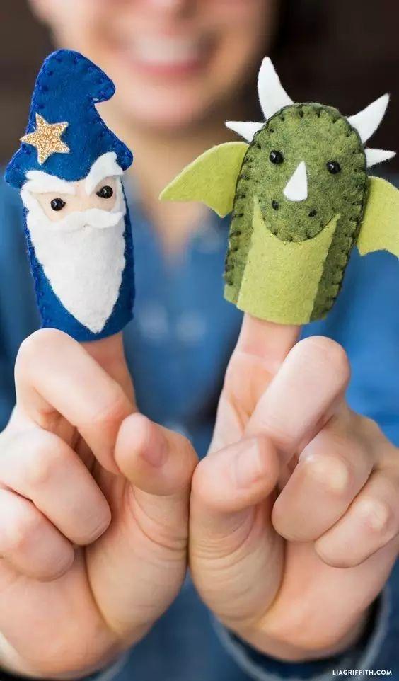 不织布做的手指娃娃,孩子们都玩疯了!(附教程)