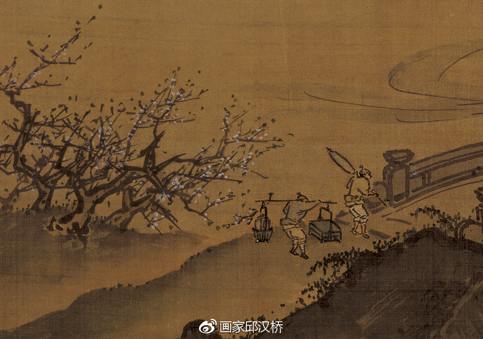 汉桥话画:戴进《春游晚归图》观明代古人踏春赏景|戴进|春游晚归图|画