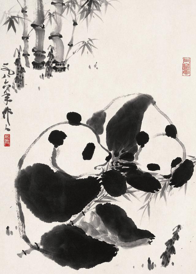 国宝熊猫人家的愿望就是画张彩色的肖像