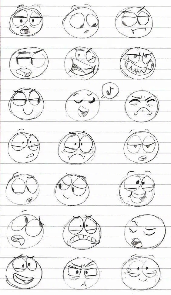 一组漫画人物表情素材,收干货了!