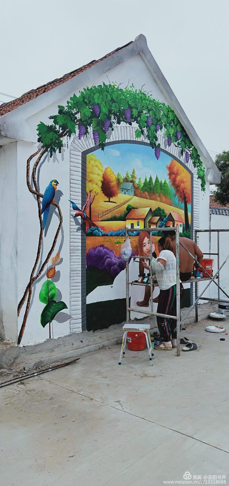 魅力龙乡,红色龙池大型3d立体画——山东省昌邑市潍