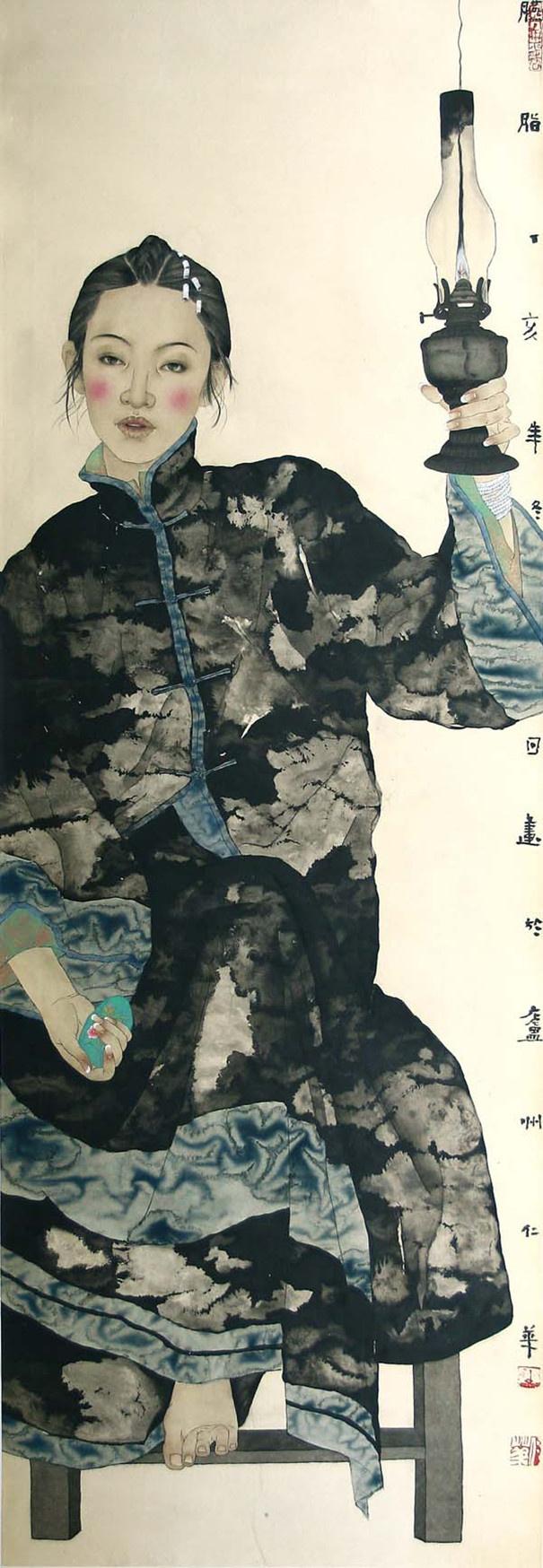 她45岁才开始专业学画,如今却成为海内外著名女画家|王仁华|人物画|画家_新浪新闻