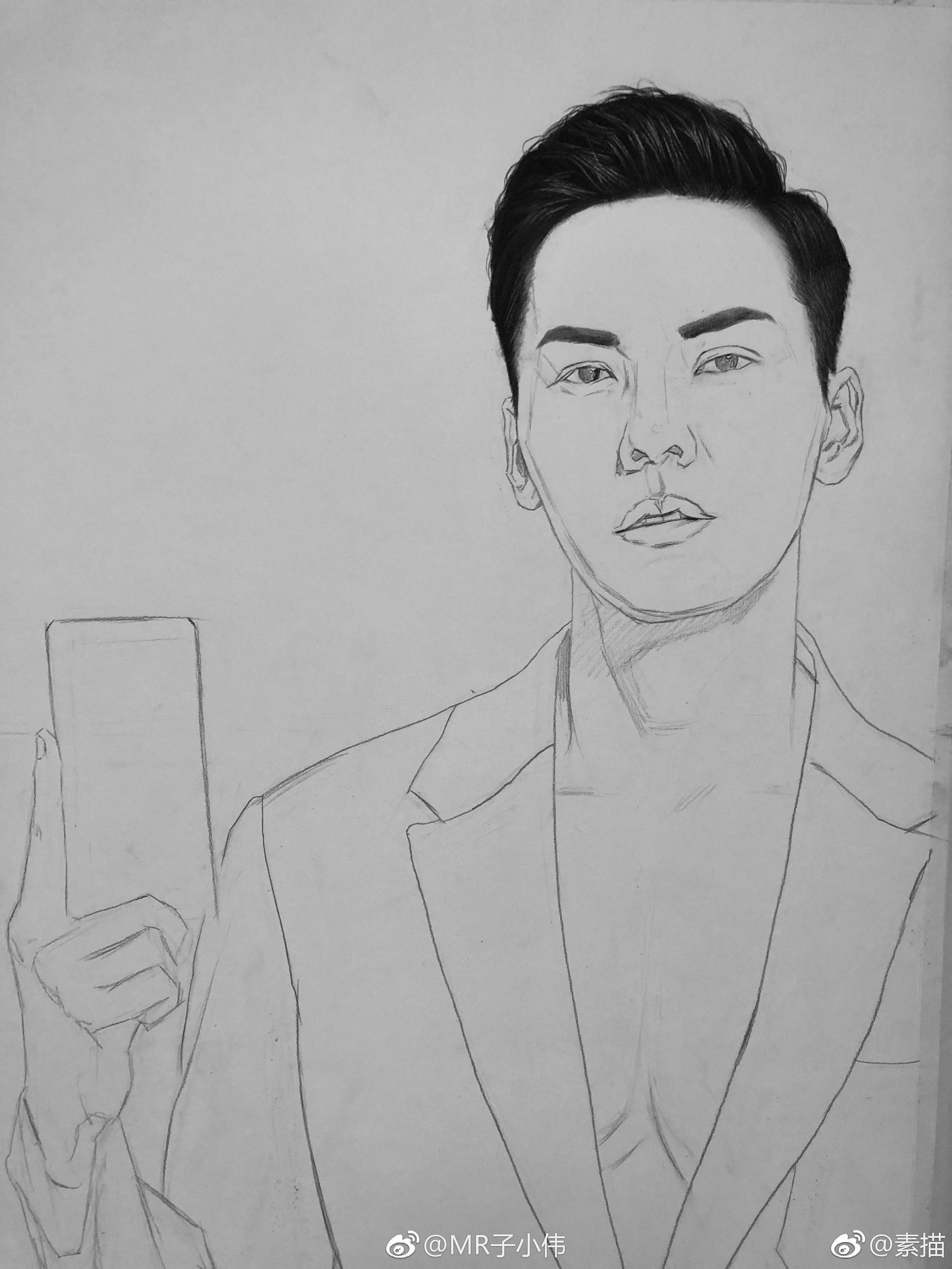 陈伟霆素描人物手绘~    mr子小伟