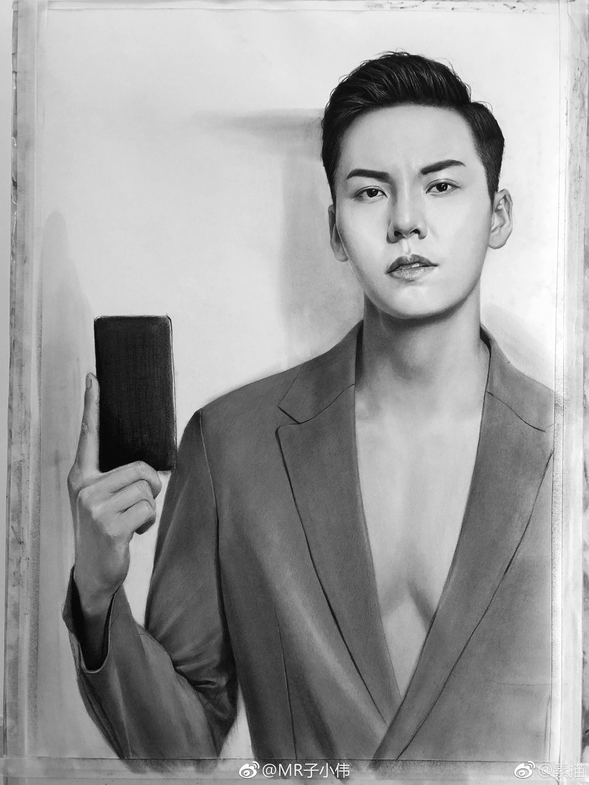 陈伟霆素描人物手绘~    mr子小伟