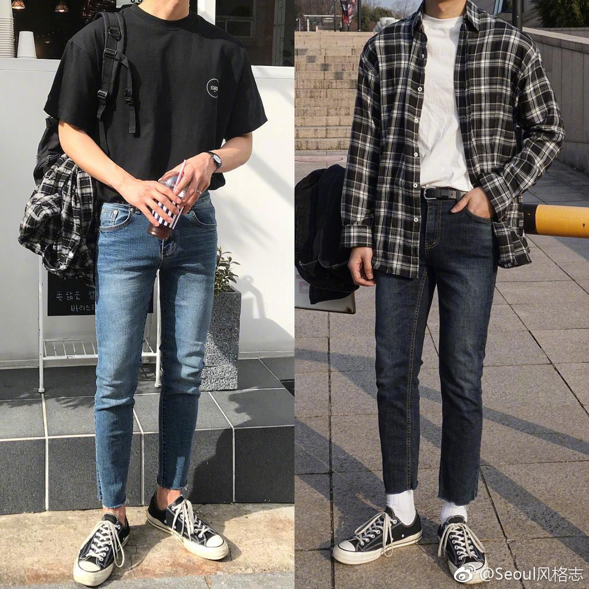 超实用的男生上课穿搭衣和白色t恤的叠穿法真的非常干净又帅气