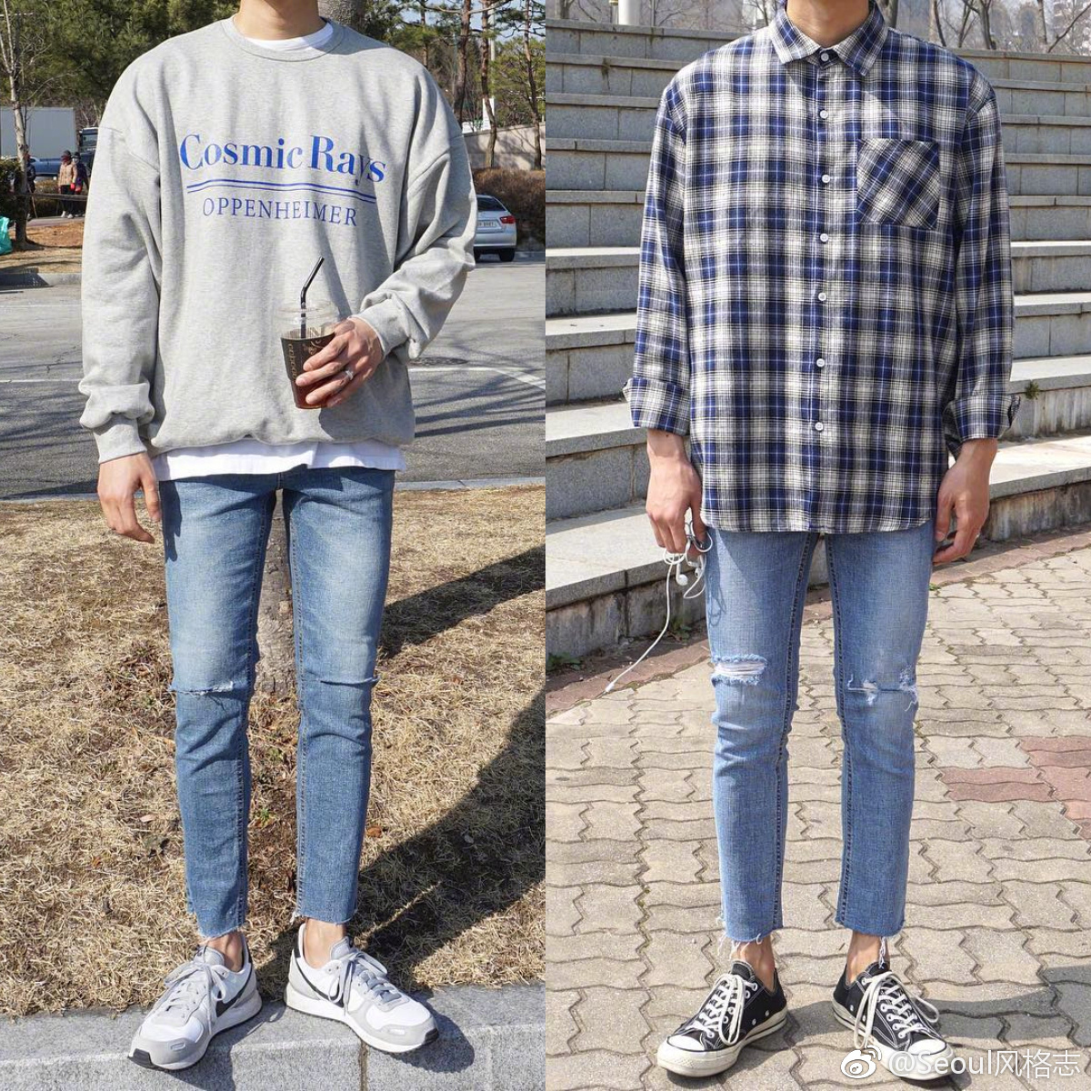 超实用的男生上课穿搭衣和白色t恤的叠穿法真的非常干净又帅气