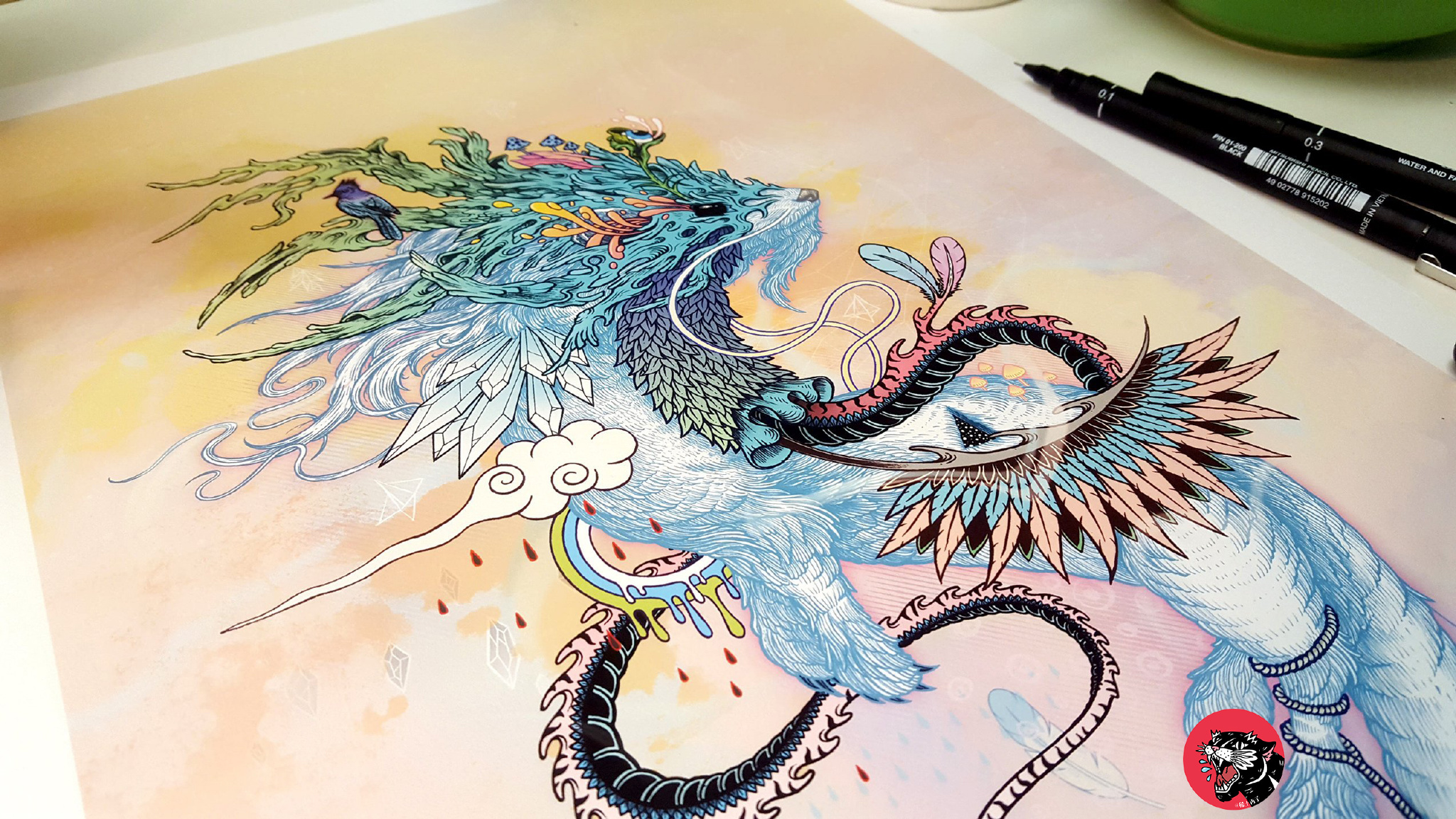 手绘山海经局部更新插画图形设计手绘illustrationgraphicd