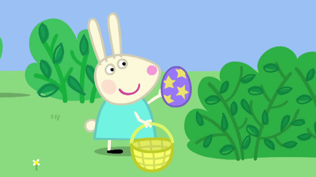 小兔瑞贝卡也在灌木丛下面找到了一个彩蛋