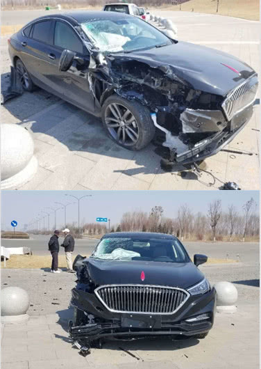 红旗h5撞得面目全非,被撕裂,网友:我是不敢买了!