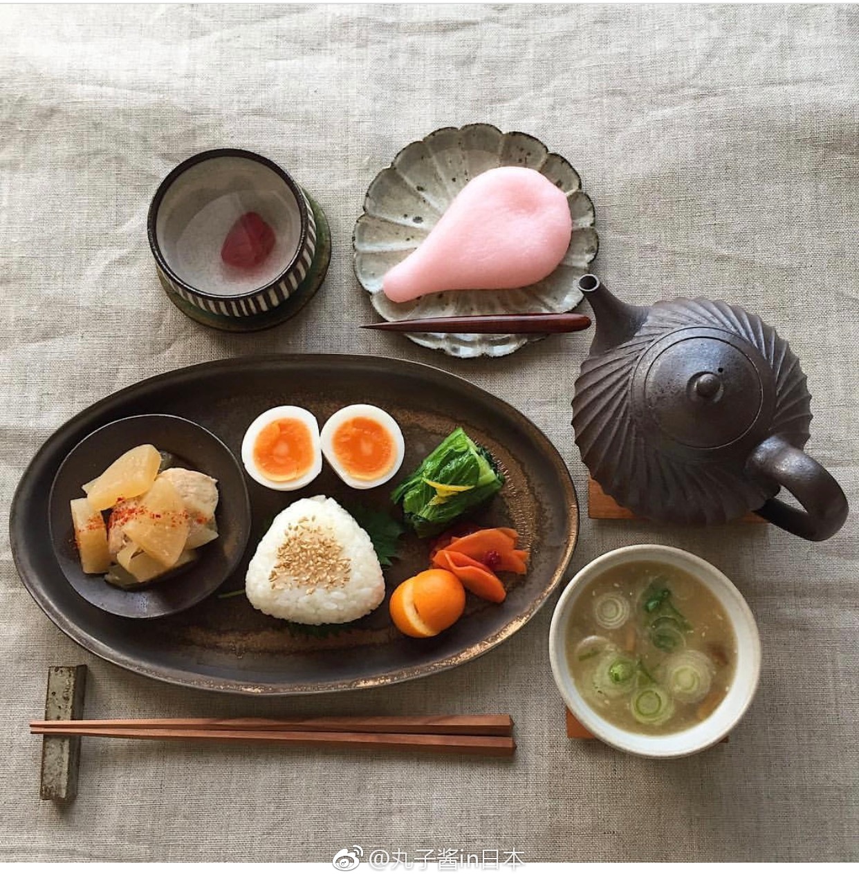 日系精美和风早餐看出特点了吗饭团海鲜几乎必备呀