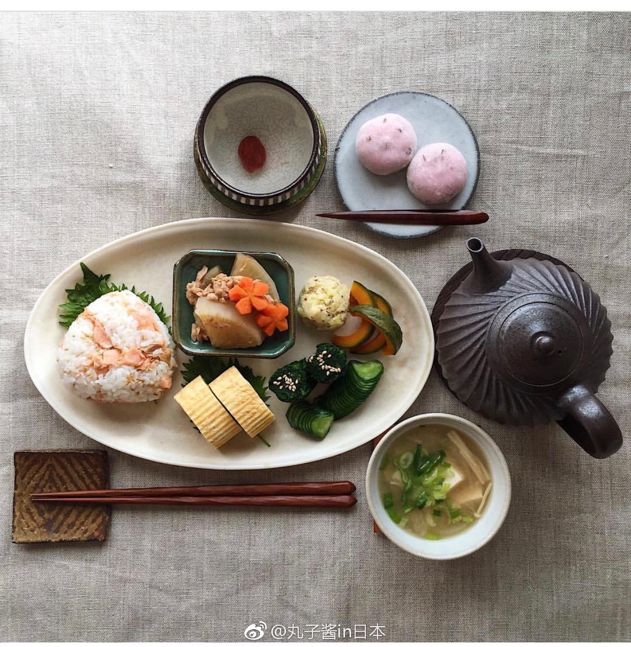 日系精美和风早餐看出特点了吗饭团海鲜几乎必备呀