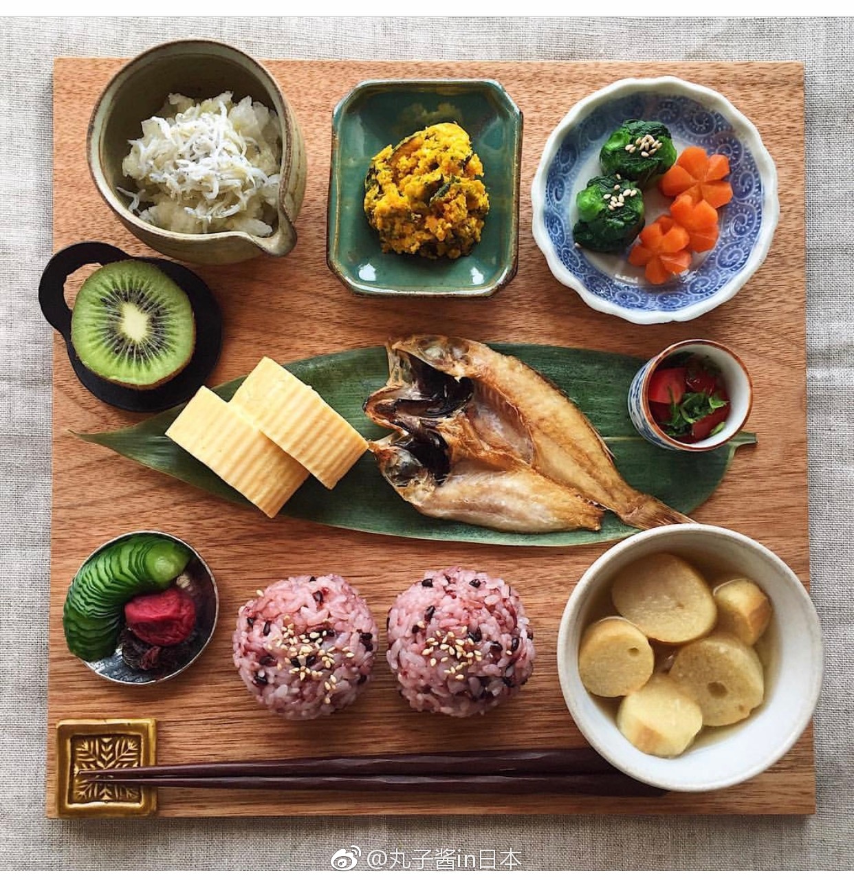 日系精美和风早餐看出特点了吗饭团海鲜几乎必备呀