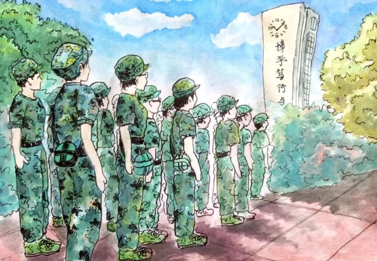 00后大学生手绘军训记忆 网友:太优秀(图)